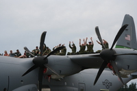 waving on c-130j hercules 
