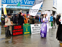 sochi 2014 protest for the circassian genocide Vancouver, British Columbia, Canada, North America