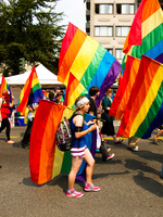 rainbow flags Abbotsford, British Columbia, Canada, North America