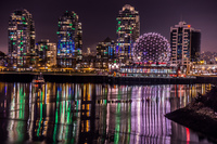 science world at night Vancouver,  British Columbia,  Canada, North America