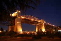 beautiful burrard bridge in vancouver night 