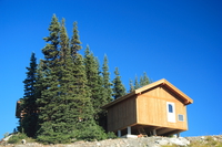 wooden cabin on the peak 